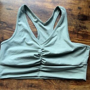 90 Degree By Reflex Light Green Ruched Sports Bra
